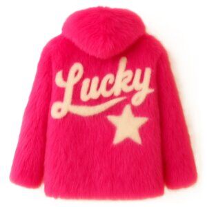 Star Blvd - I Got Lucky Pink Faux Fur Coat